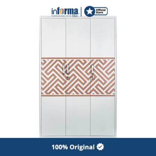 PUNCAK SHOPE Informa - Informa Bennet Lemari Pakaian 3 Pintu - Putih/Cokelat