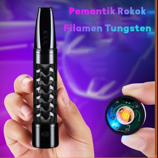 Asbak Portable Enclosed with USB Tungsten Coil Lighter PW