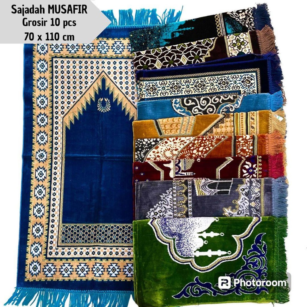 Grosir 10 Pc Sajadah Musafir Dan Kohinor Kodian Bludru Halus