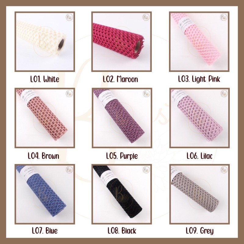 

Kertas Jaring Buket Bunga 1 Roll Korean Jaring Bulat Roll Mesh Polynet Flower Wrapping Paper Pembungkus Buket Bunga L