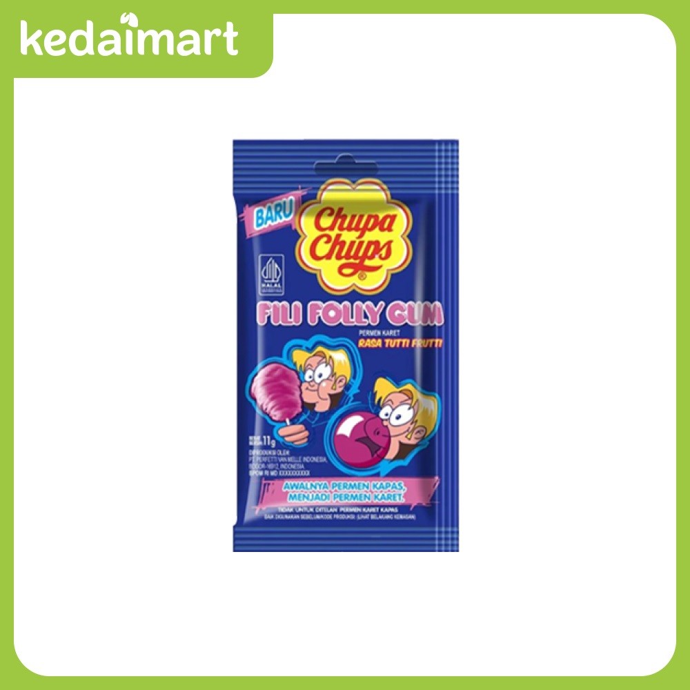 

Chupa Chups Permen Karet Fili Folly Tutty Fruity 11 Gram