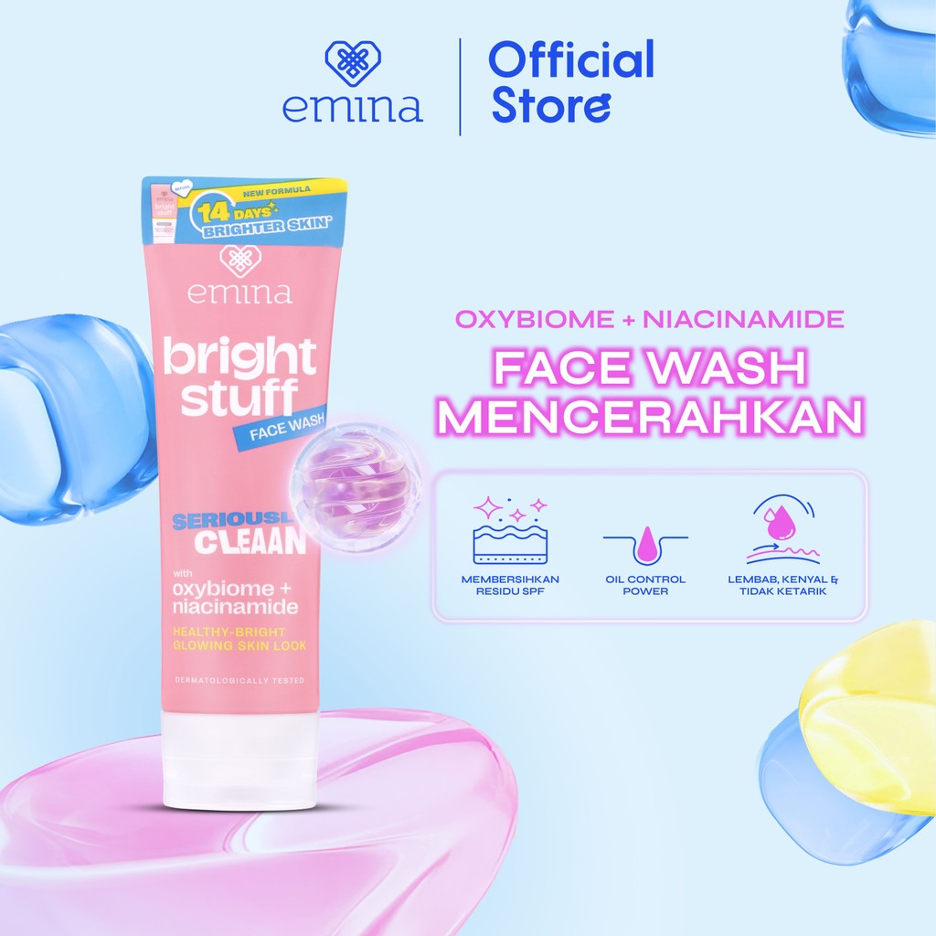 NEW Emina Bright Stuff Face Wash - Sabun Muka Cerah Glowing Anti Kusam