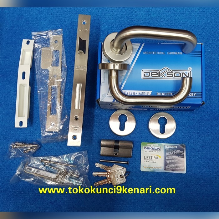 Paket Handle Dekson LHTR 016 19mm SUS304+ Kunci Il 8485 + Cyl 60mm SN - Handle Only