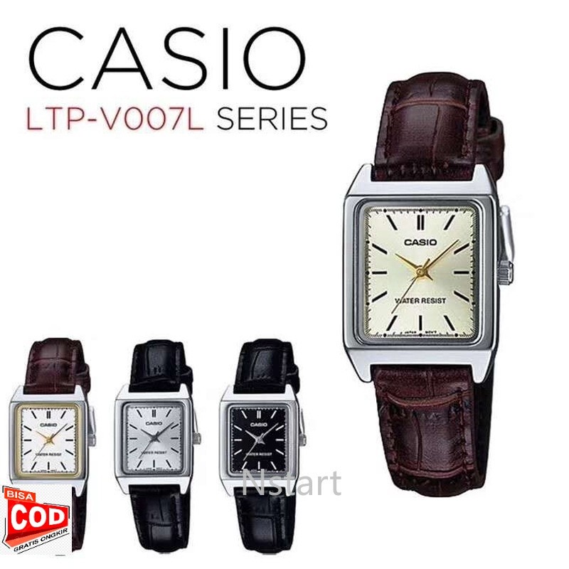 Jam tangan Casio Ready Stock tren retro kuarsa jam tangan wanita Casio persegi kecil