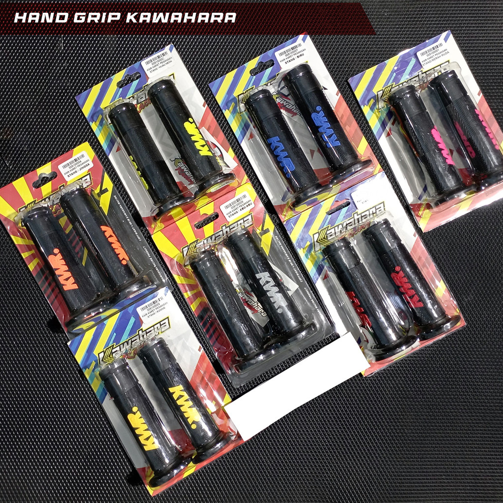 Handgrip Karet Gas KAWAHARA RACING ORIGINAL Hanpat Grip Rubber Colorfull hand grip Merah Orange Kuni