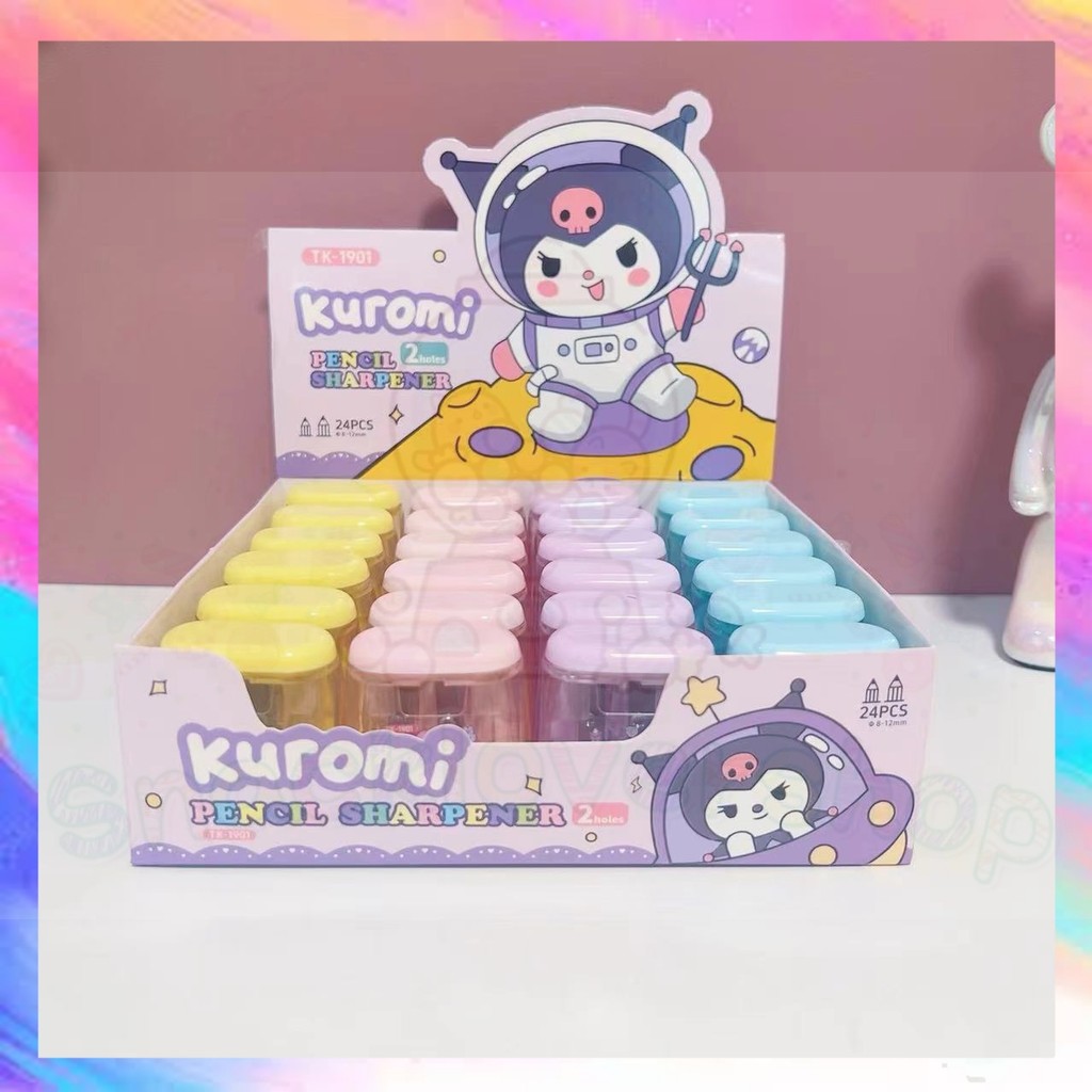 

Rautan Pensil 2 Lobang / Peraut Pensil Karakter Sanrio Kuromi Melody Monroll