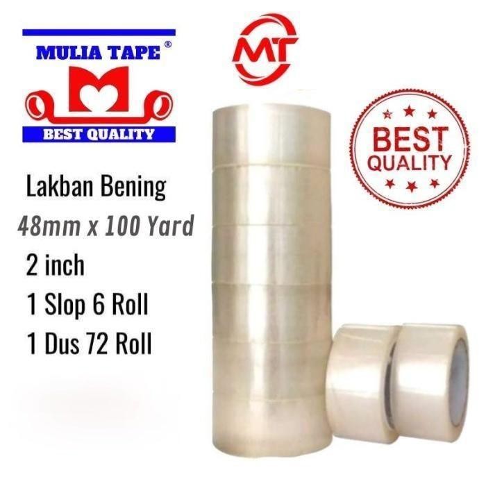 

Lakban Mulia Tape Ukuran 48mm X 100 Yard FULL Kemasan 1 Selop