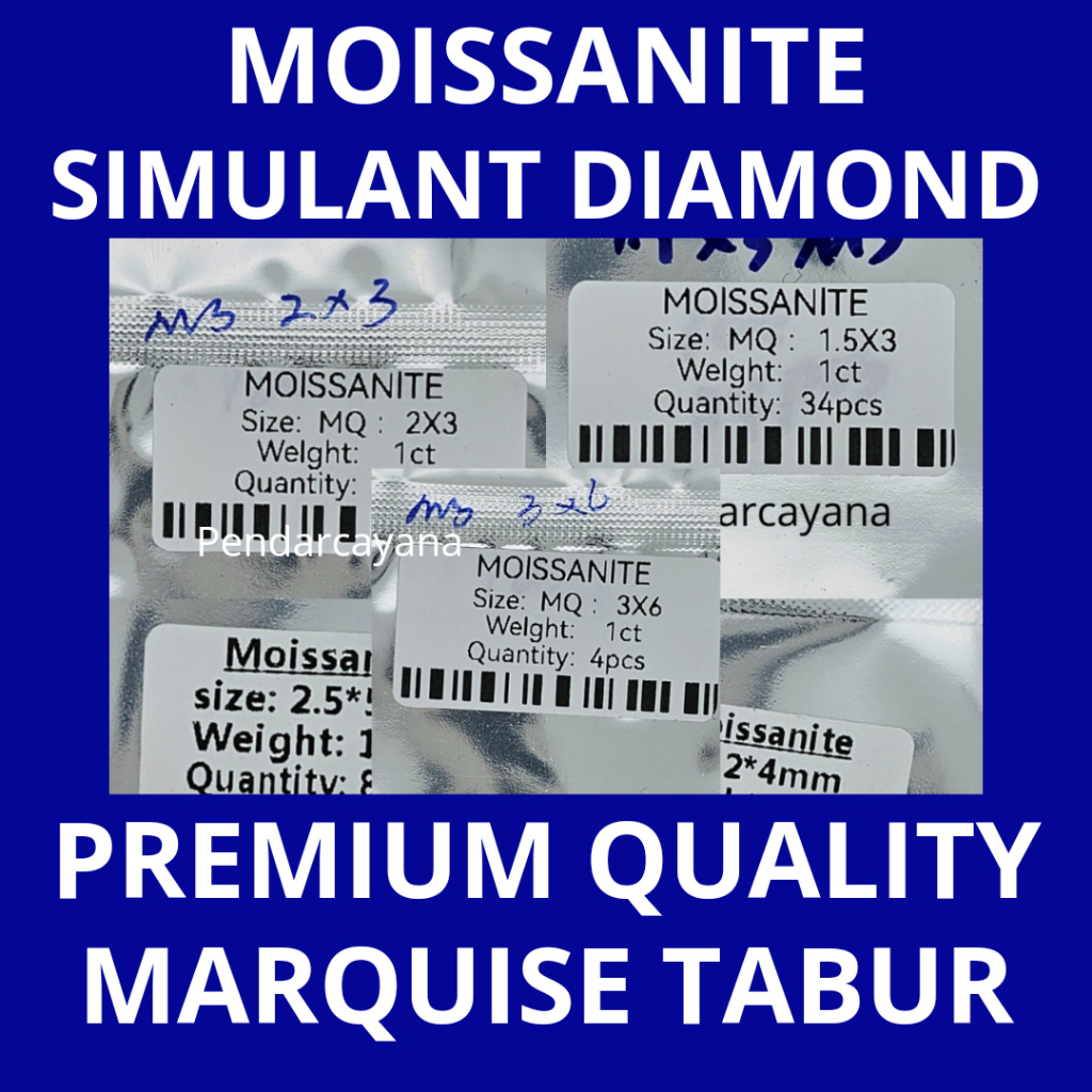 MOISSANITE SIMULANT DIAMOND 1 CARAT MARQUISE PREMIUM QUALITY TABUR