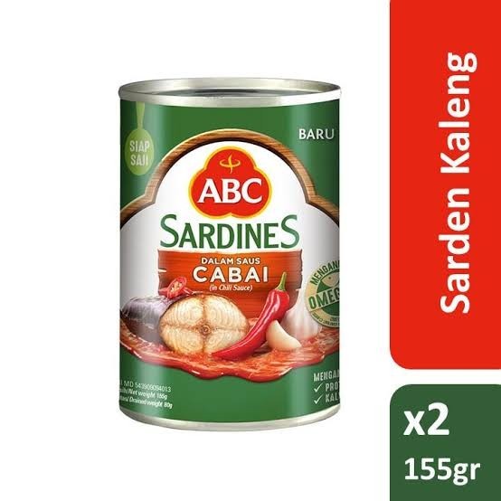 

Paket ABC Sardines Saus Cabai 155 g x 2 pcs