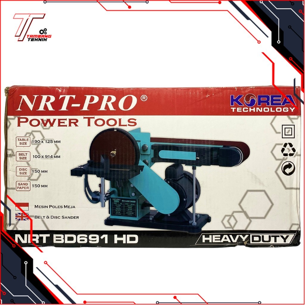 MESIN AMPLAS / SANDER 2 IN 1 / BELT & DISC SANDER DB 691 HD NRT-PRO