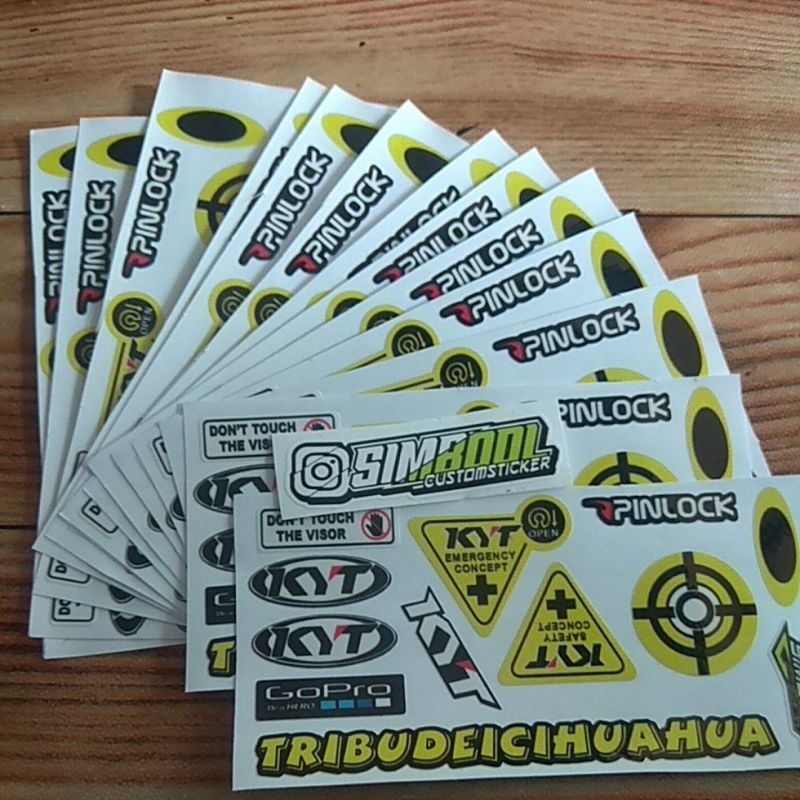 stiker visor helm.stiker kaca helm fullface bahan striping + laminasi glossy +cutting pola