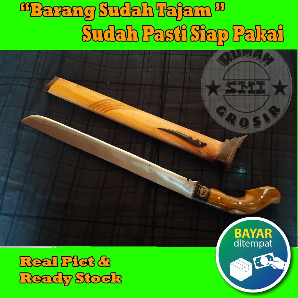 Golok Serbaguna Kayu Jati Bilah 38 cm Bedog khas cibatu asli gagang Fulltang bahan Baja Per mobil
