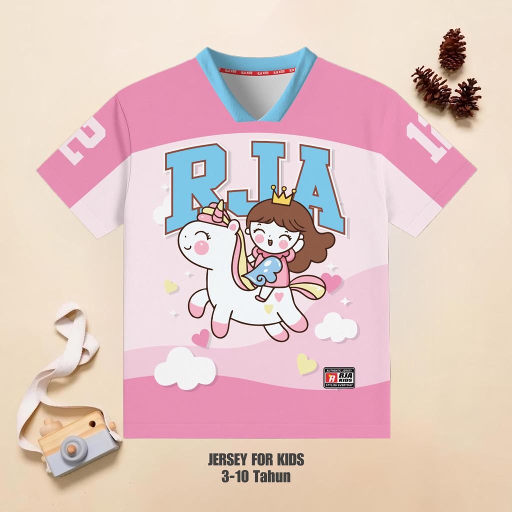 Jersey Anak Perempuan  12  Kaos Gaya Korea Unicorn Princess  Baju Anak Retro Streetwear 3–10 Tahun  