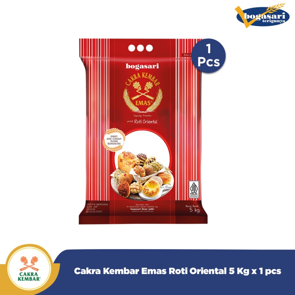 

Bogasari Cakra Kembar Emas Roti Oriental 5 Kg