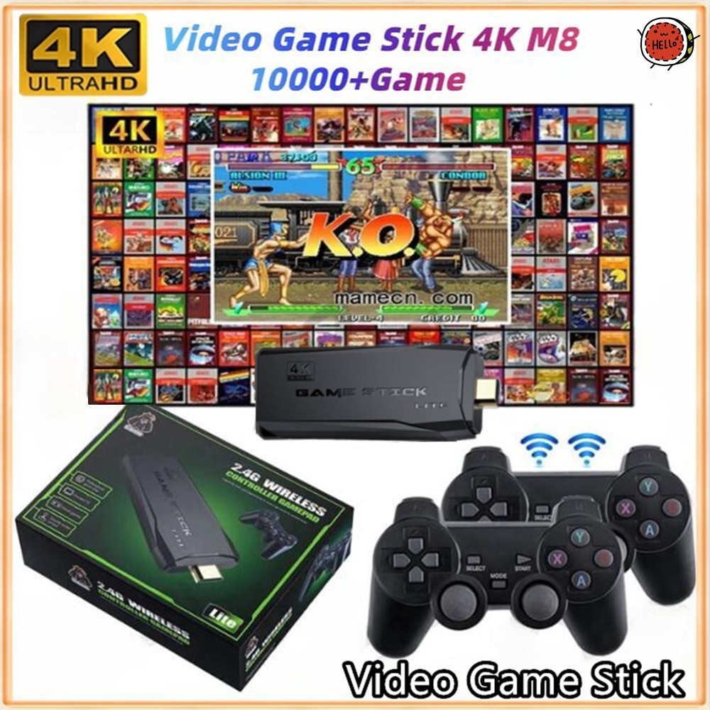 ps 2 full game + stick 2 Video Game Console 2.4G Double Wireless Controller Game Stick 4K 10000 game