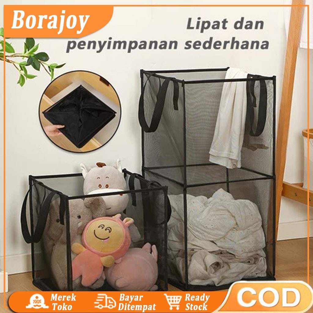 

Keranjang Laundry Bag Keranjang / Tempat Loundry Lipat Tebal Keranjang Baju Bersih & Kotor Serbaguna 2 Ukuran