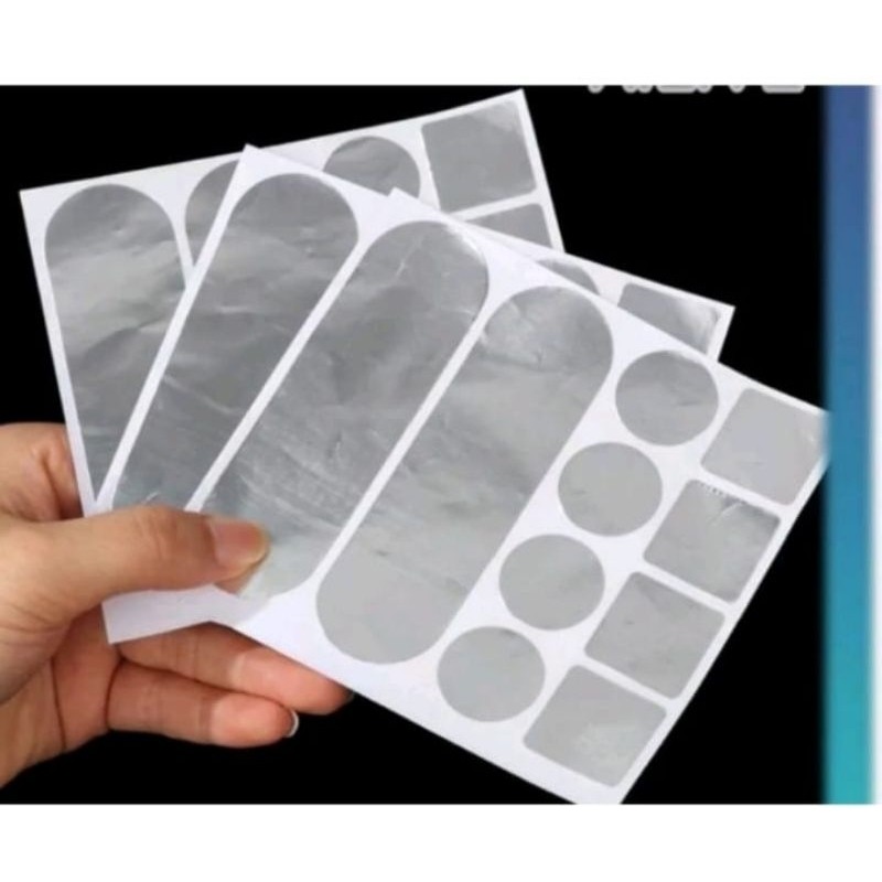 isi 10 pcs lakban stiker aluminium foil / lem panci lem seng atap TPB
