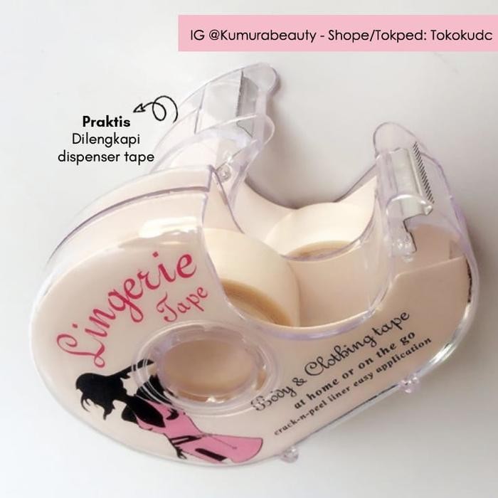 MUMPUNG PROMO DRESS & LINGERIE TAPE SELOTIP BAJU V-LINE - INVISIBLE BODY TAPE - CLEAR & DISPENSTERLA