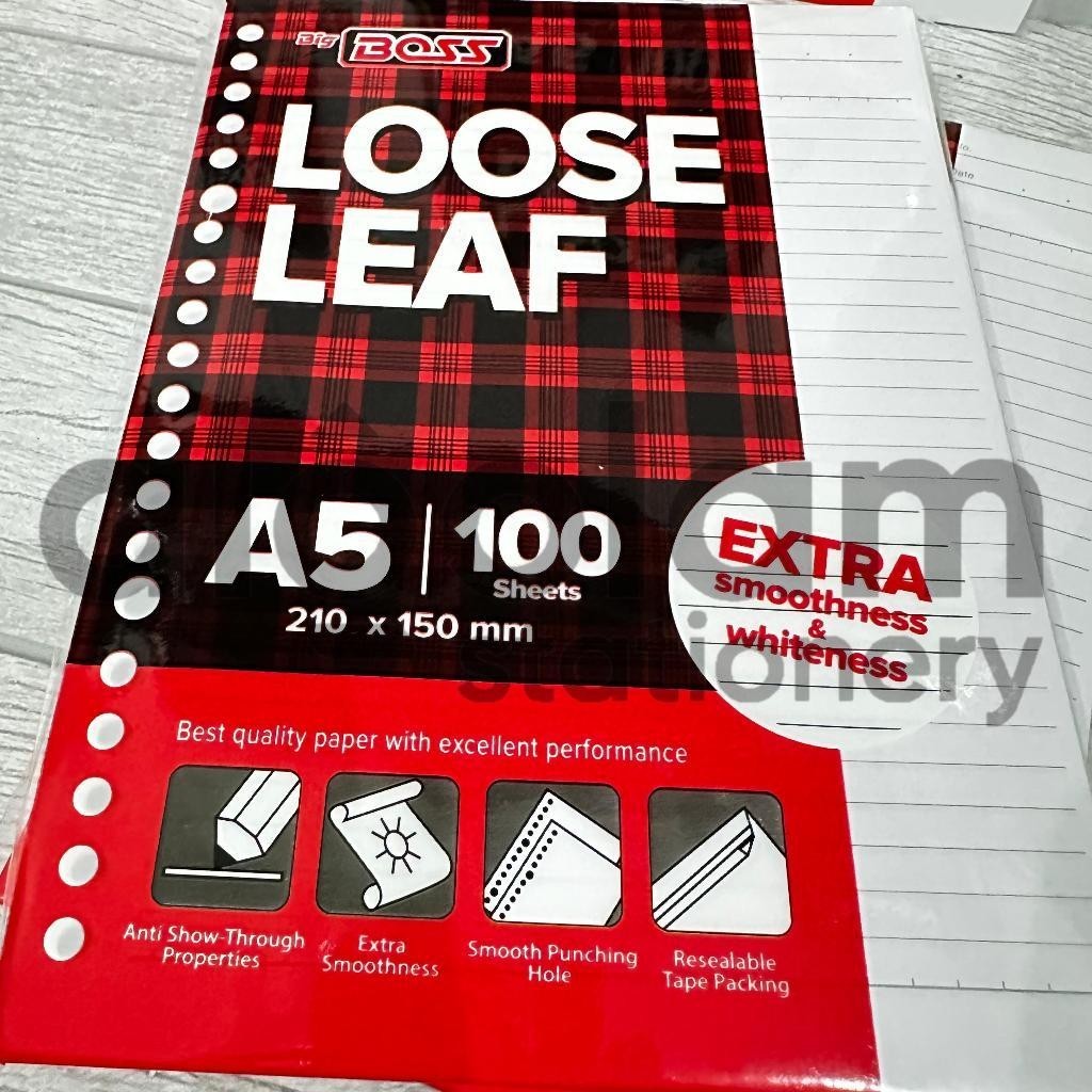 

SATU PACK ( 100 LEMBAR ) Loose Leaf Isi Binder A5 100 Lembar Big Boss lengkap