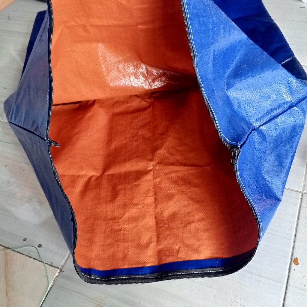 TAS KURIR JUMBO BIRU Terpal Waterproof Resleting Besar Tas Pengiriman Barang
Tas Terpal Biru Resleti