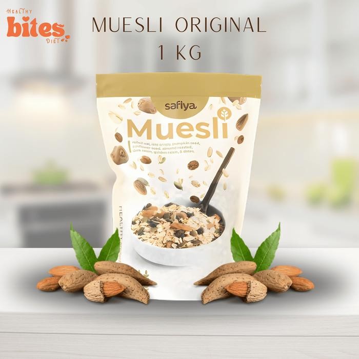 

Muesli Safiya Original + Berry Yogurt 1Kg & 500gr - Sereal & Snack Diet Sehat - Granola, Oatmeal - 1Kg Original