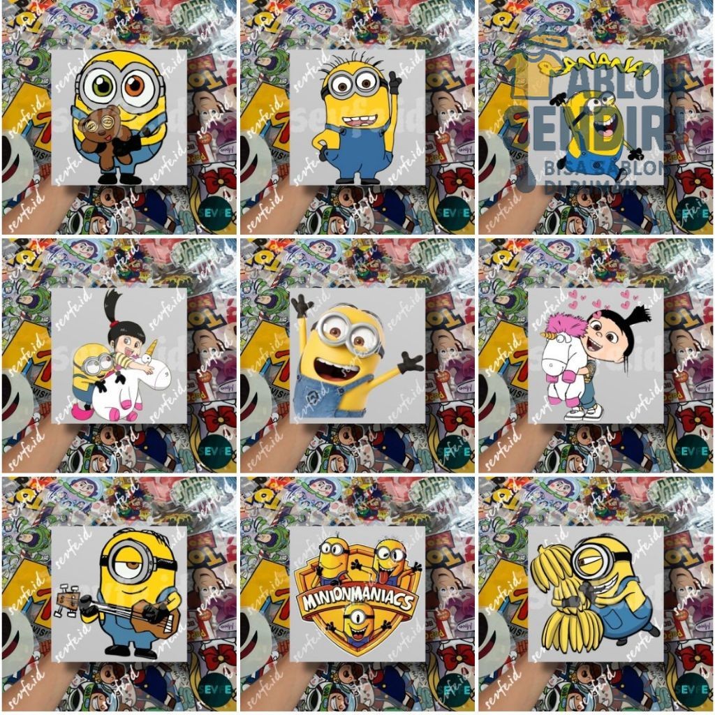

Stiker DTF Sablon Setrika Sablon Stiker MINIONS