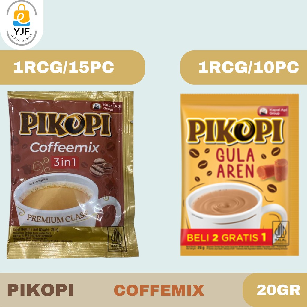 

Pikopi Coffe 20g - 1 Renceng / Coffemix 3 in 1 / Gula Aren / Kopi Bubuk / Kopi Instan