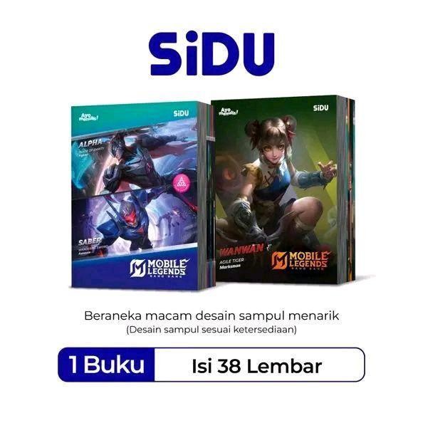 

Buku Tulis SIDU ISI 38 / Buku Tulis Sidu 38 Lembar 1 Pak isi 10 Pcs Ori SIDU MOTIF MOBILE LEGEND