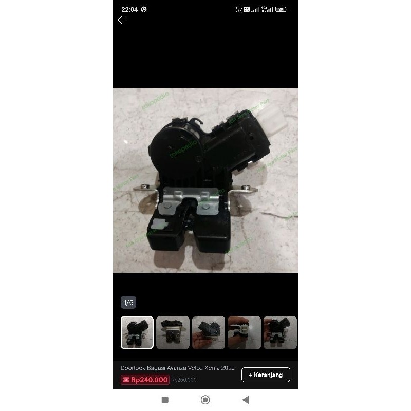 doorlock door lock bagasi Avanza Veloz Xenia 2022 original