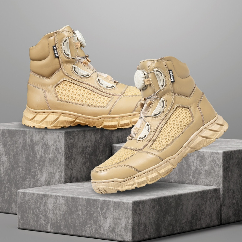 Army86 Sepatu PDL Tali Putar Tactical Satpol PP Menhan PNS Kulit asli Model Raiders G2 Krem