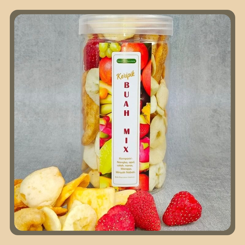 

Mix Friuts Chips In Jar Premium - Dengan Strawberry - Keripik Buah Mix Toples - Oleh Oleh Malang Batu