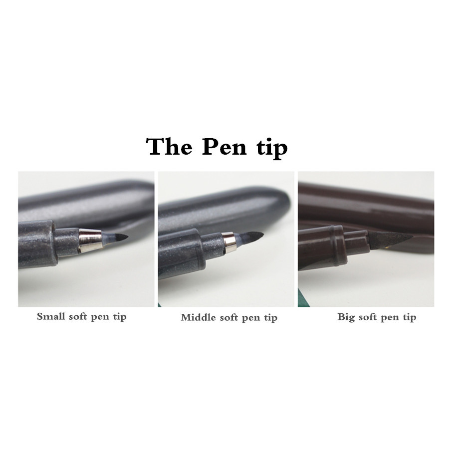 

3 Types Calligraphy Brush Pen to Choose Soft Brush Felt Tips Pens Signature Manga Drawing Sketch Liner Finelier School Supplies