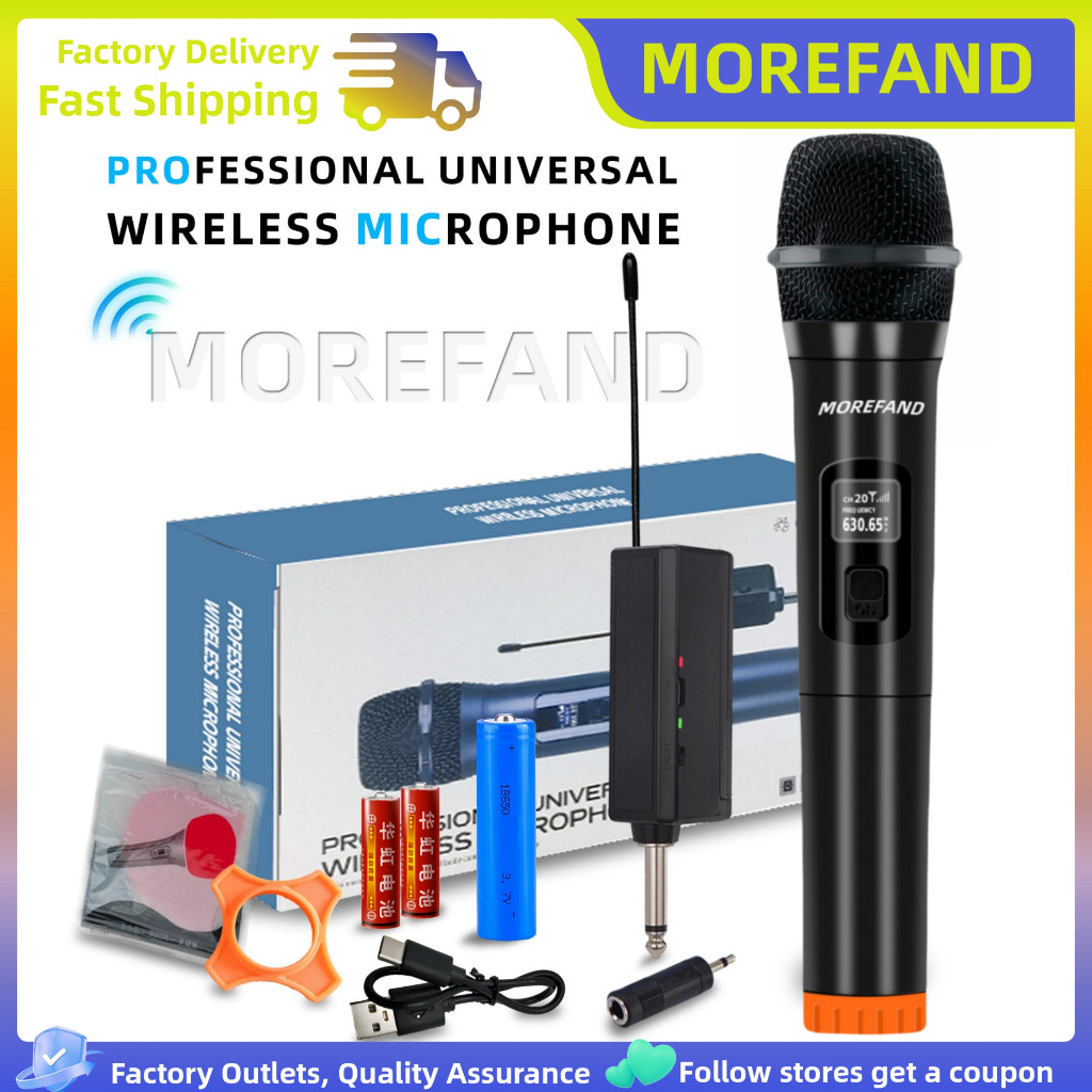 Microphone Wireless  Mikrofon mic wireless Tanpa Kabel Frekuensi UHF Mic  Karaoke UHF Double Mic