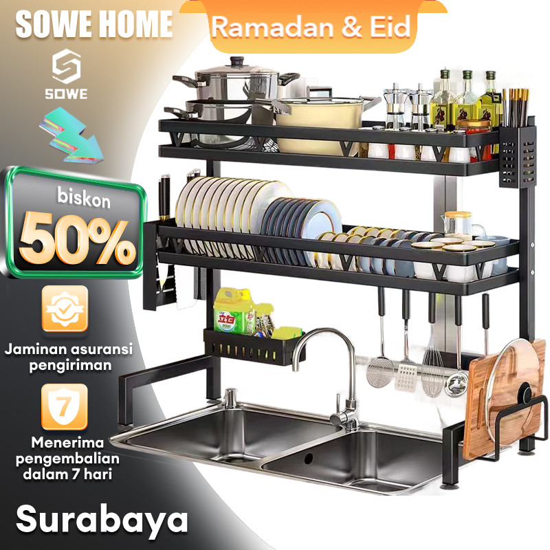 Rak Piring Wastafel Stainless steel Rak Dapur Stainless steel Rak Piring Stainless Rak Cuci Piring