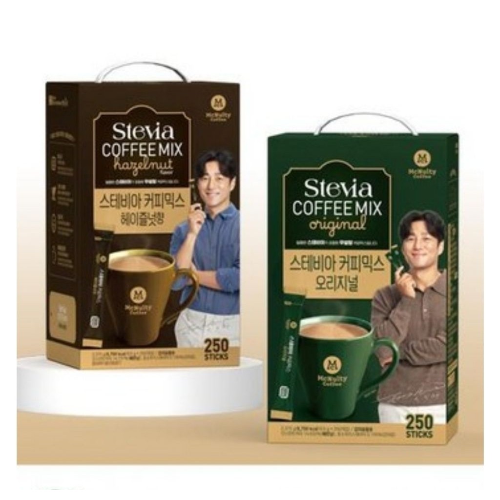 

McNulty Stevia Coffemix Original & Hazelnut Coffemix Zero Sugar Korea Kopi Instant Premium