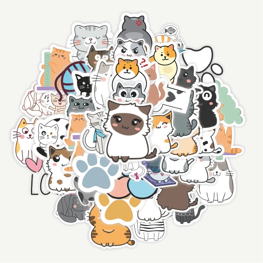 

Sticker Pack Sticker Hewan Kucing | Sticker TUMBLR | Stiker LAPTOP KOPER HELM