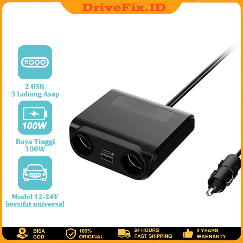 New Product HotKivee Car Charger Mobil Fast Charging 100W Multifungsi Colokan Mobil Aksesoris Mobil