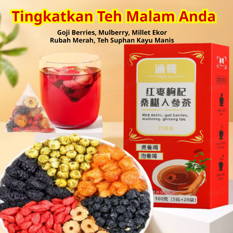 

【Beli 1 Gratis 1】 Teh Ginseng, Kurma Merah, Wolfberry, Teh Murbei/Teh Penguat Ginjal Pria Yang Kuat, Teh Penguat Ginjal Alami, Ucapkan Selamat Tinggal Pada Kelelahan, Teh Herbal, Pulihkan Kesehatan Ginjal, Teh Jiubao, Teh Huangjing