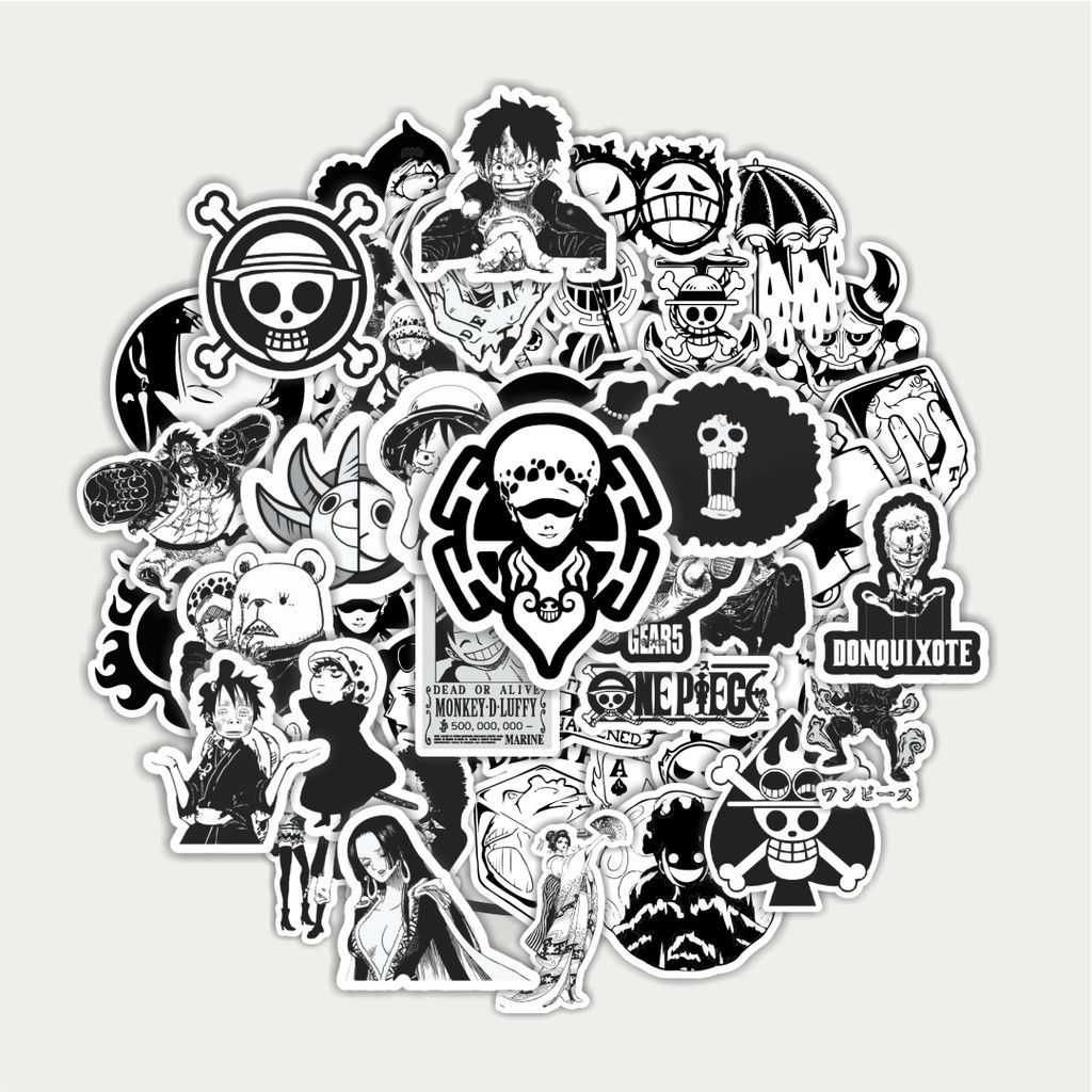 

Sticker Pack Stiker Anime One Piece Black & White Versi 12 | Sticker TUMBLR | Stiker LAPTOP KOPER HELM