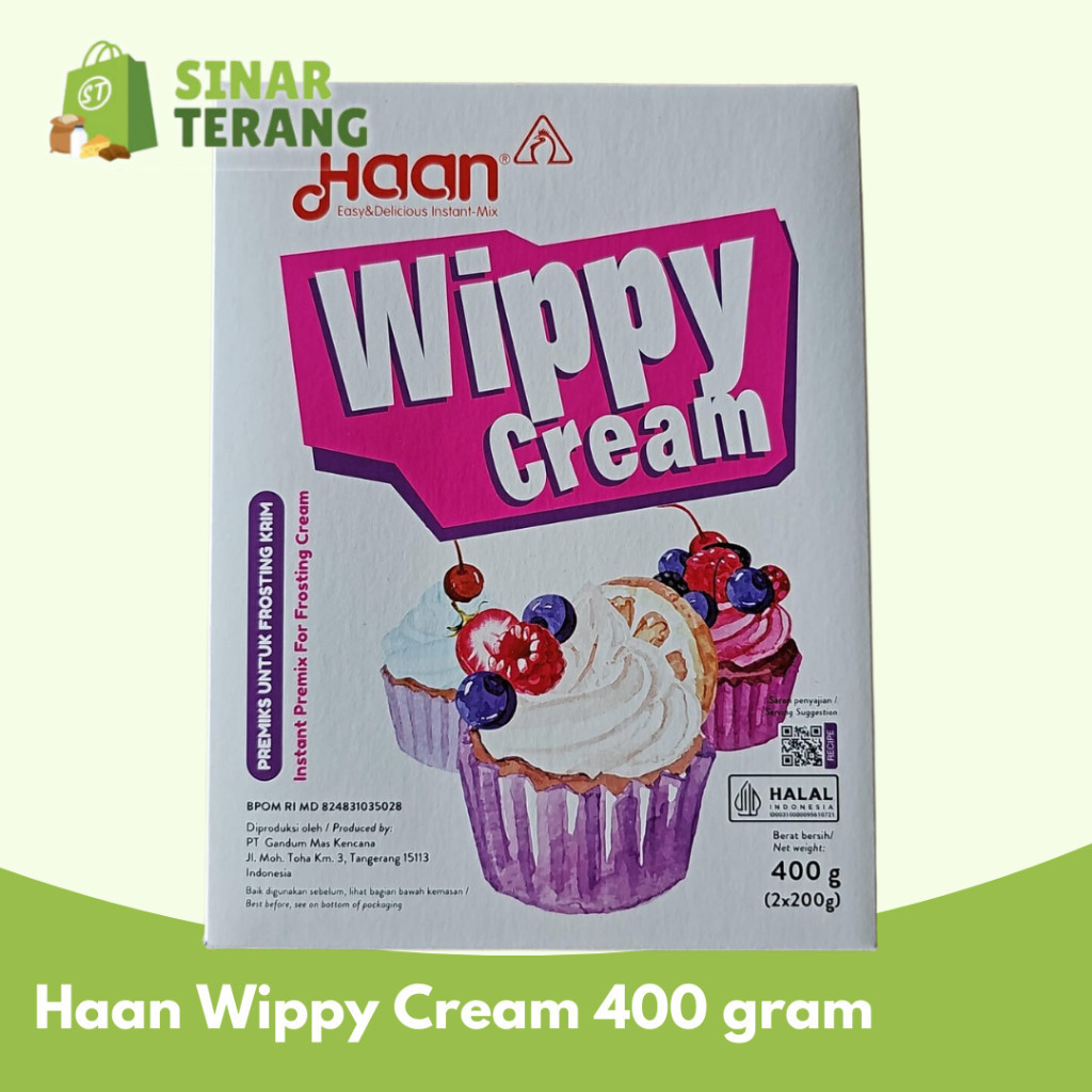 

NEW SALE 1 DUS wippy cream / whip cream HAAN 400 gram isi 12 KOTAK