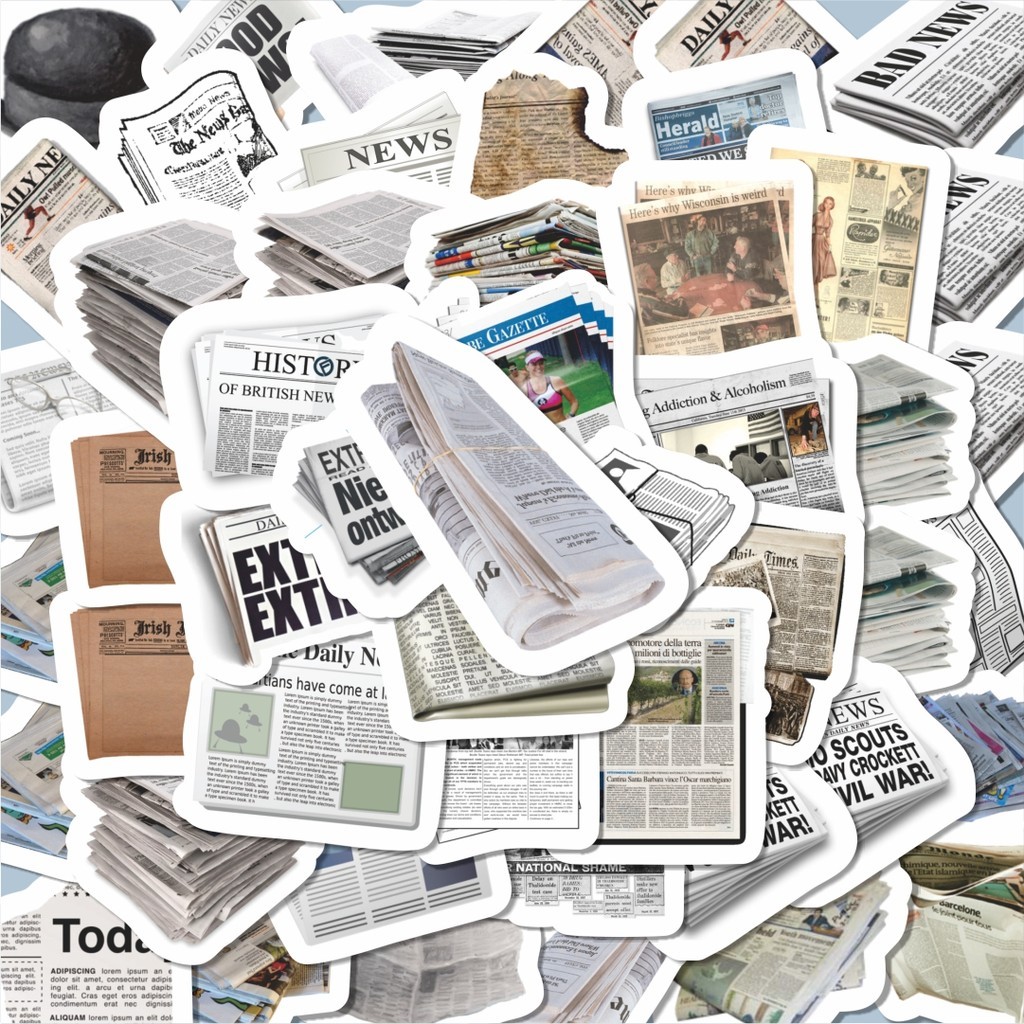 

100PCS Lucu Sticker Koran Sticker Stiker Aesthetic Stiker Anti Air Stikers Berperekat Waterproof sticker decal buat Motor Helm Buku Journal Koper Casing HP Laptop Botol Minum Hadiah anak