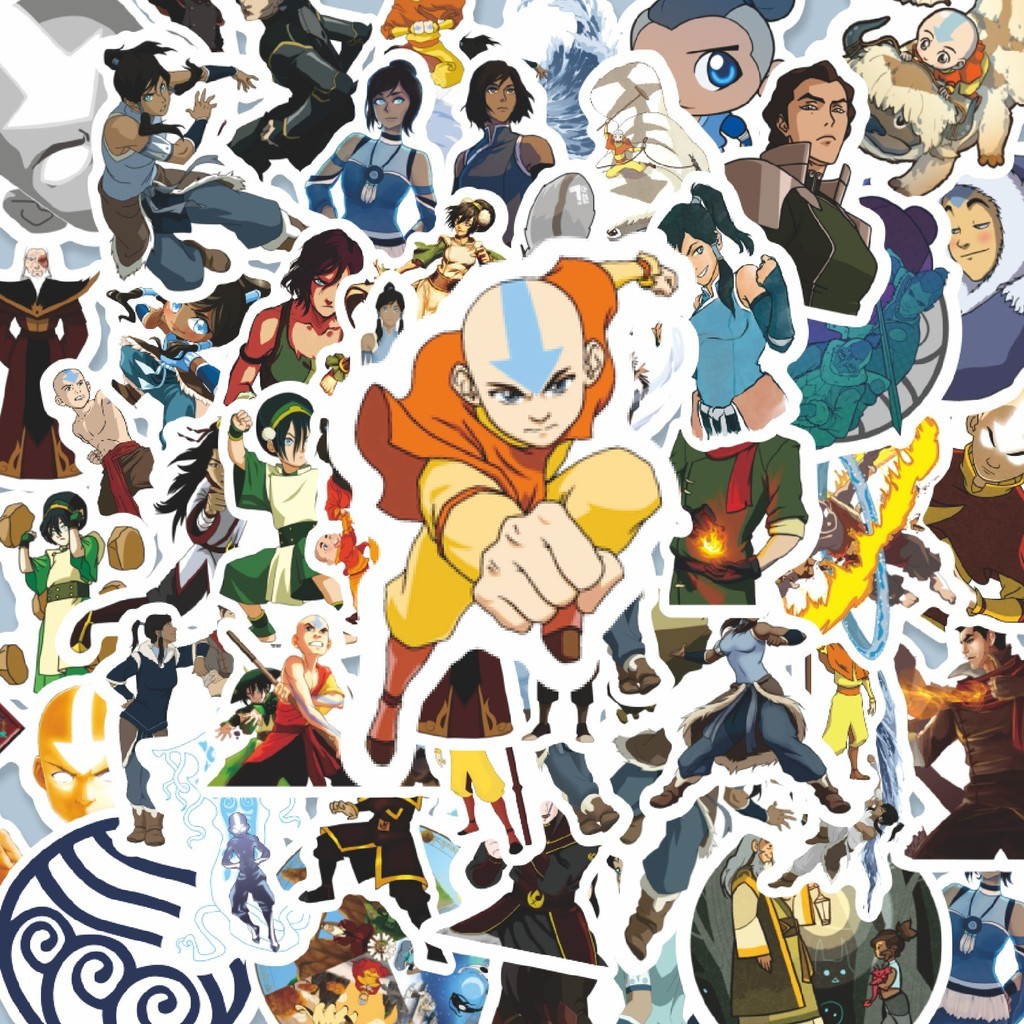 

100PCS Lucu Sticker Kartun Avatar The Legend of Korra Stiker Dekorasi Lucu Kreatif untuk Notebook, Skateboard, HP