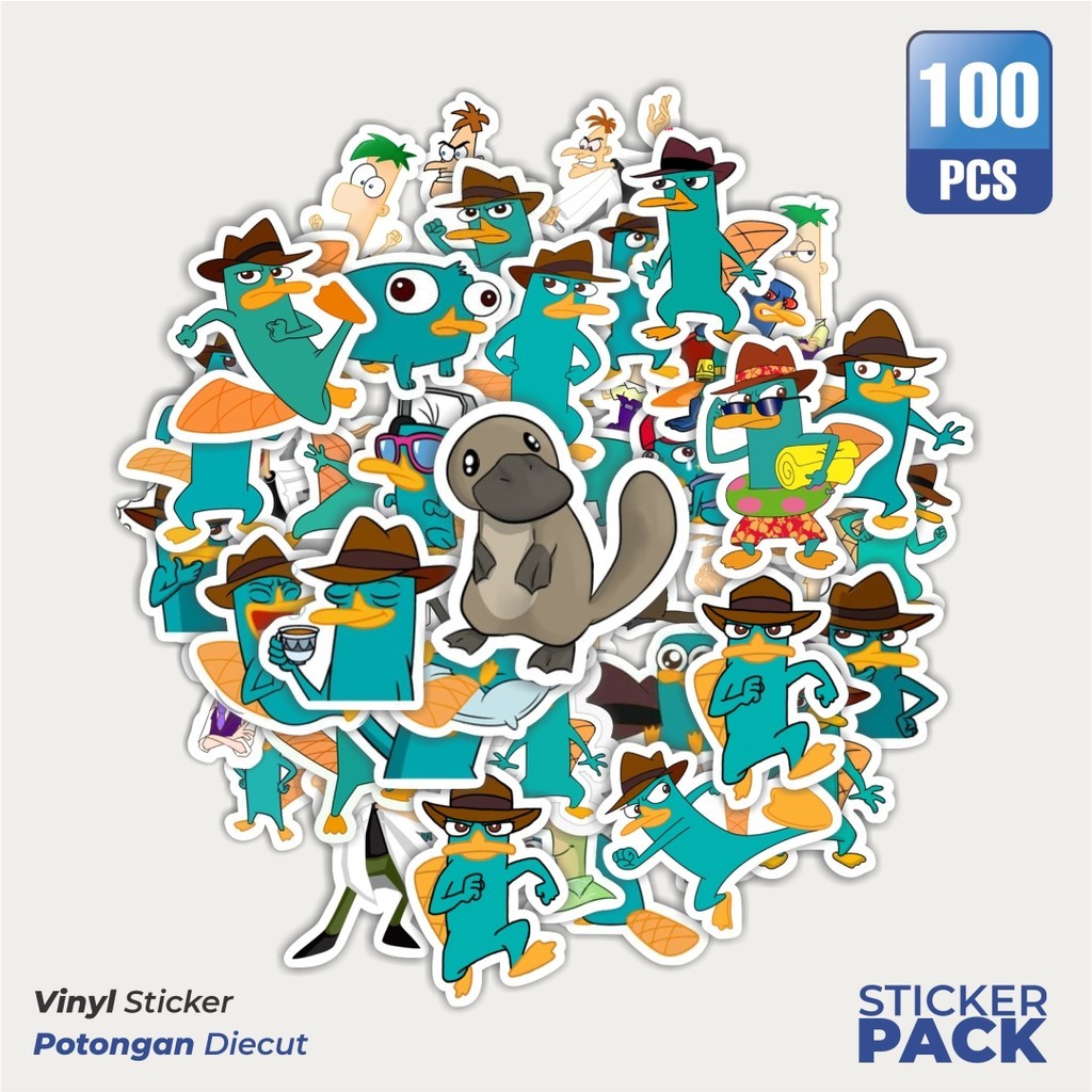 

Stiker Vinyl Stiker Kartun Perry the Platypus Waterproof Aesthetic- Untuk Laptop, Motor, dan Helm - Paper Stationery Pack