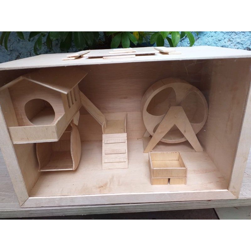 Kandang Hamster Akrilik 1set Minimalis