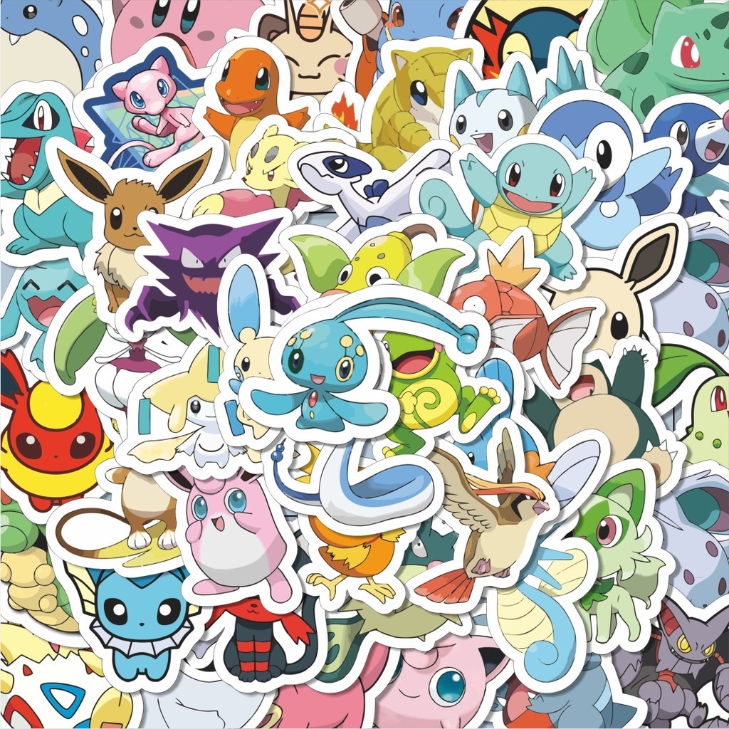 

100PCS Lucu Stiker Anime Pokemon V4 Stiker Aesthetic Stiker Anti Air Stikers Berperekat Waterproof sticker decal buat Motor Helm Buku Journal Koper Casing HP Laptop Botol Minum Hadiah anak