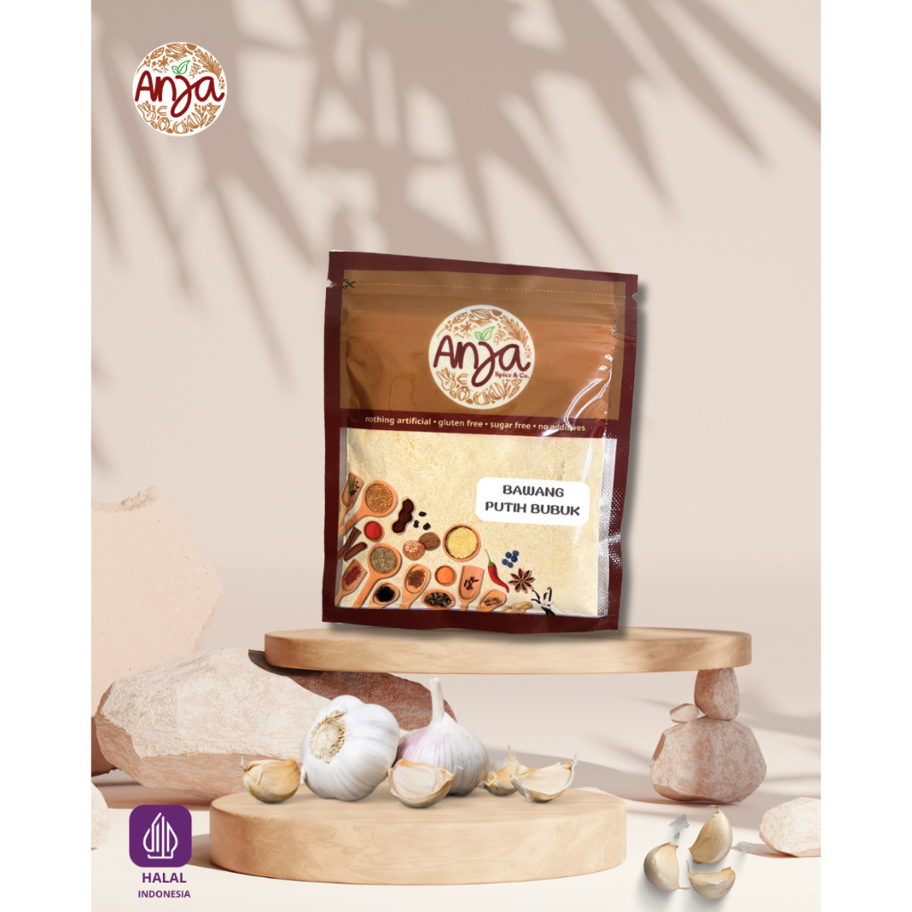 

Anja Rempah Bawang Putih Bubuk Sachet Isi 17gr - Bumbu Dapur Garlic Powder Murni Premium Kemasan Ziplock Berkualitas