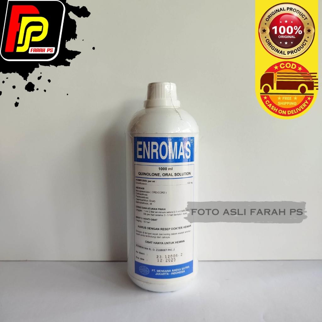 Enromas 1 Liter Obat Ayam Diare CRD Snot Cholera Diare Pilek Mycoplasma
