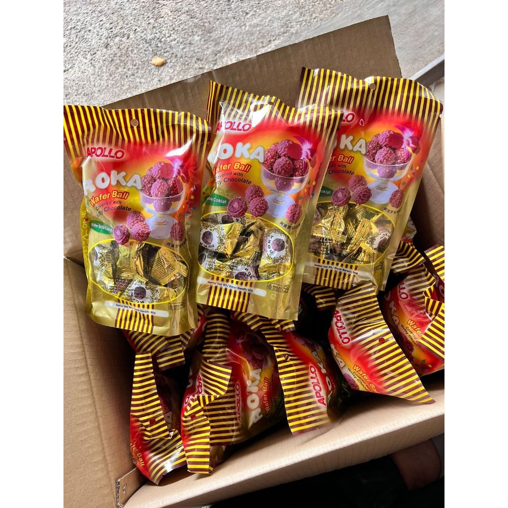 

PAKET RAMADHAN 3PCS Apollo Roka Wafer Ball Coklat 90gr 15 pcs HALAL Original Coklat Wafer Bola Impor