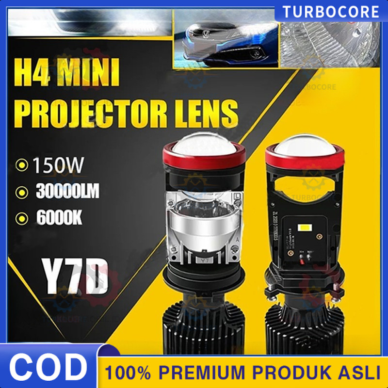 Projie Led Mobil Mini Projie Y7D H4 Mobil Super Terang Lampu Led Mobil Utama Kabut Headlamp Lampu Mo