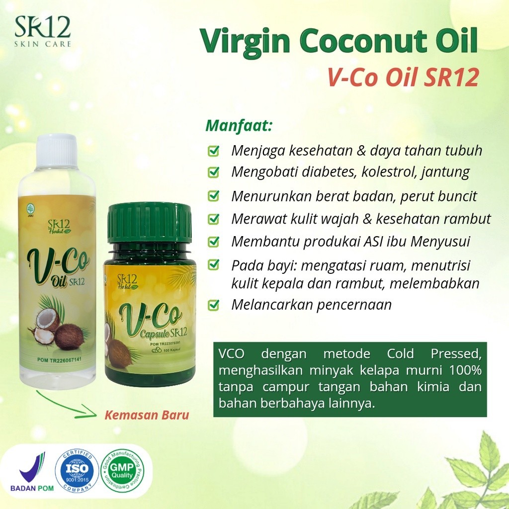 

ASLI 100% VCO OIL SR12 MINYAK KELAPA MURNI VIRGIN COCONUT OIL IMUN BOOSTER UNTUK KESEHATAN DAN KECANTIKAN